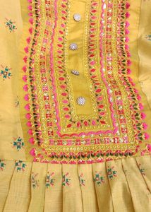 Cotten Gown With Belt And Duppta Set