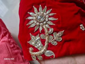 Pink Pure Georgette Extremely Heavy Saree