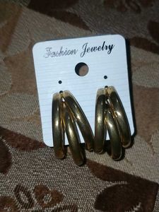 Gold Triple Hoop Earrings