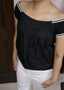 Vero Moda Women Black Off Shoulder Style Back Top