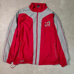 Vintage Red & Gray Windbreaker Jacket