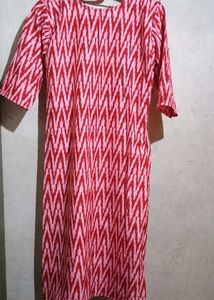 Red Stripped Straight Kurtha