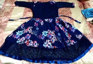 Floral Navy Fit &amp; Flare Dress