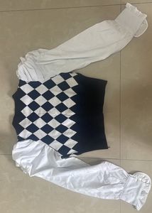 Argyle Puff Sleeve Cardigan