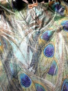 Peacock High Low A Line Kurti