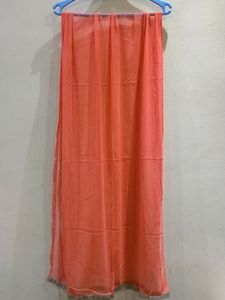 Peach Colour Anarkali Dress ( Net &amp; Silk Fabric)