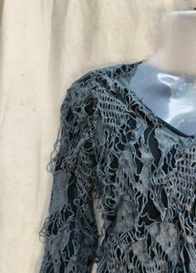 Lace Detail Open Front Top