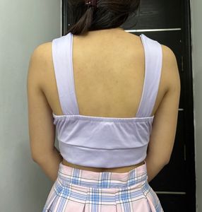 Lavender Sleeveless Crop Top