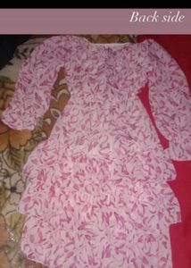 Pink Floral Ruffle Mini Dress🩰🎀