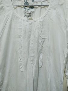 Expresso White Top With Frills