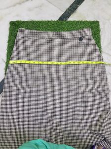 Checks Wool Long Imported Skirt