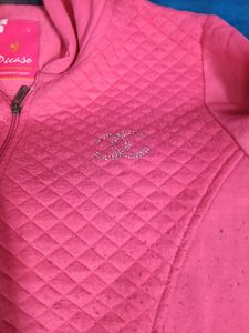 Pink Quilted Zip-Up Hoodie