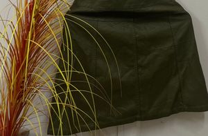 Olive Green Faux Leather Mini Skirt