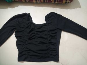 Chic Black Long Sleeve Top