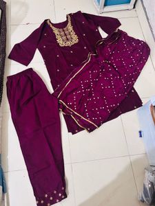 XXL Elegant Purple Kurta Set