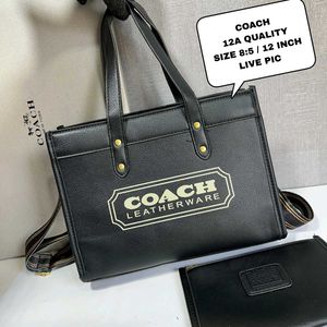 COACH CHALK MULTI BADGE FIELD 30 TOTE BAG