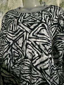 Abstract Print Long Sleeve Top