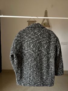 H&amp;M WOMEN OVERSIZED BLACK n WHITE BOUCLE COAT