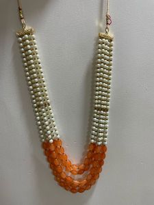 Orange Moti Neck piece