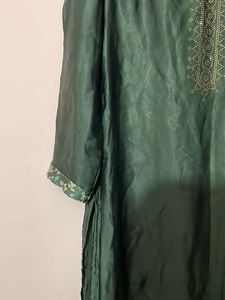 satin green new kurta