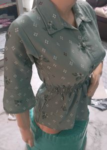 Beautiful Frok Look Printed Top