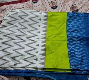 Pretty Khadi Cotton Slab Saree New With Tag