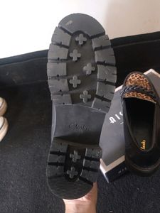Leapord Print Blend Platform Loafers
