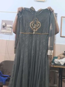 Elegant Grey Ethnic Gown