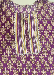 Purple Printed Kurta Set
