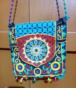 Embroidered Shoulder Bag