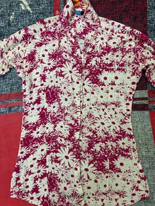 Pink Floral Women Shirt