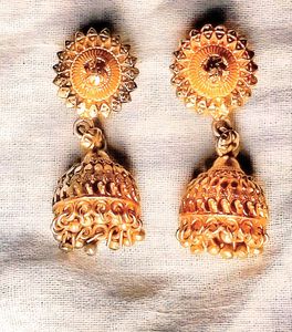 Gold Jhumka Earrings