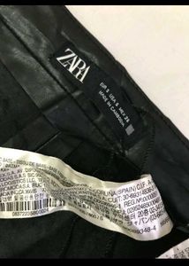 Zara Faux Leather Slim Pant Waist 28-30