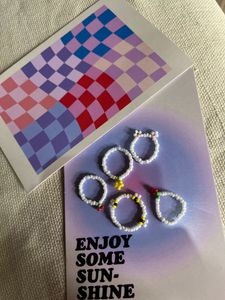 Handmade Beaded Rings Collection Of 5 💫💗