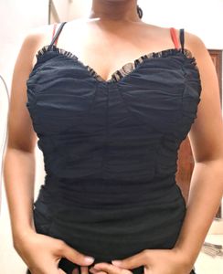 New With Tag! Black Ruched Bodycon Dress