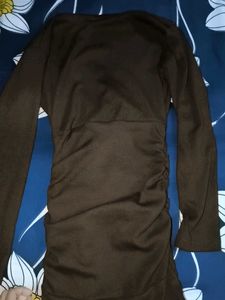 Brown Bodycon Long Sleeve Dress