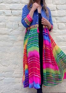 Long Denim Multi Color Shrug