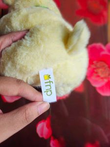 Cute Yellow Teddy Bear with Green Ribbon
