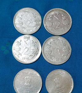 Shifting Error Coins 7 Piece - 2, 5 Rupees