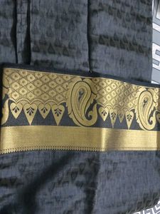 Elegant Grey &amp; Gold Saree