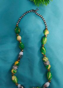 Green &amp; Yellow Beaded Necklace