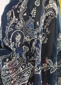 Navy blue Beautiful Print Cotton Dupatta