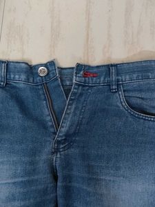 Navy blue straight fit denim