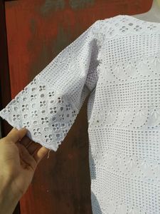 Elegant White Embroidered Dress