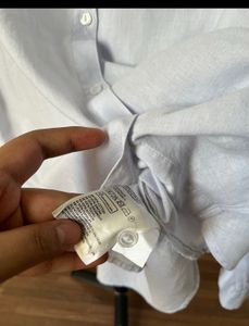 H&amp;M Linen Oversized Button Down Shirt