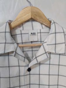 White Cotton Cropped Shirt