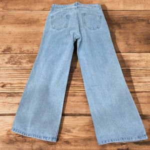 Light Blue High-Waisted Flared Jeans For Women