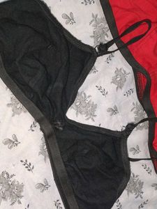 Black And Red Women Bra Size 34 To 36 Combo Set