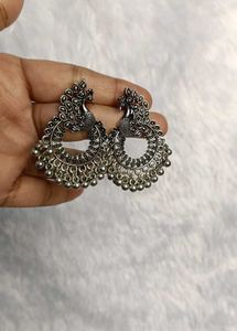 Oxidized Peacock Earrings