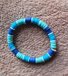 Blue clay beads bracelets set